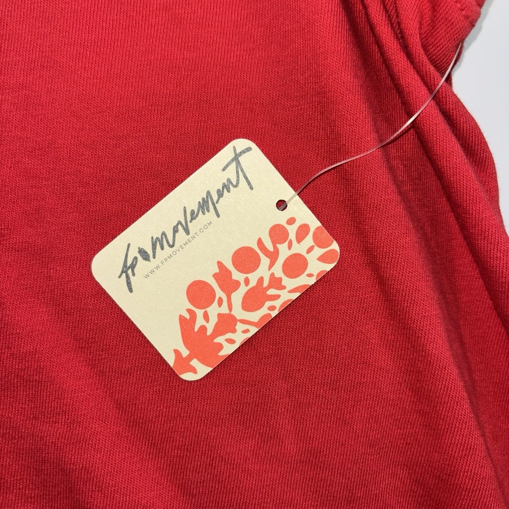 NWT FP Movement Midnight Jade Crew Neck Tee T Shirt Size XS Red Boyfriend $48 - Picture 7 of 10